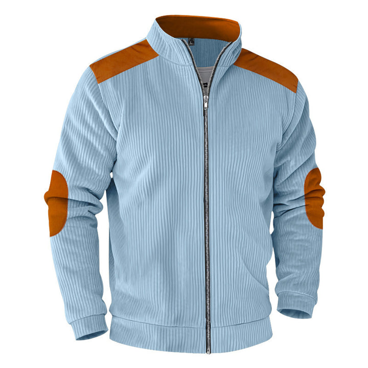 Herren sportliche Jacke mit strukturierten Ärmeln und Stehkragen Echoarchiv