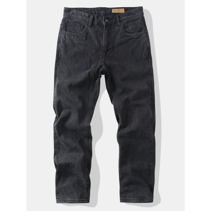 Herren Tapered Relaxed Denim-Jeans mit hoher Bundhöhe und cleaner Used-Optik Echoarchiv