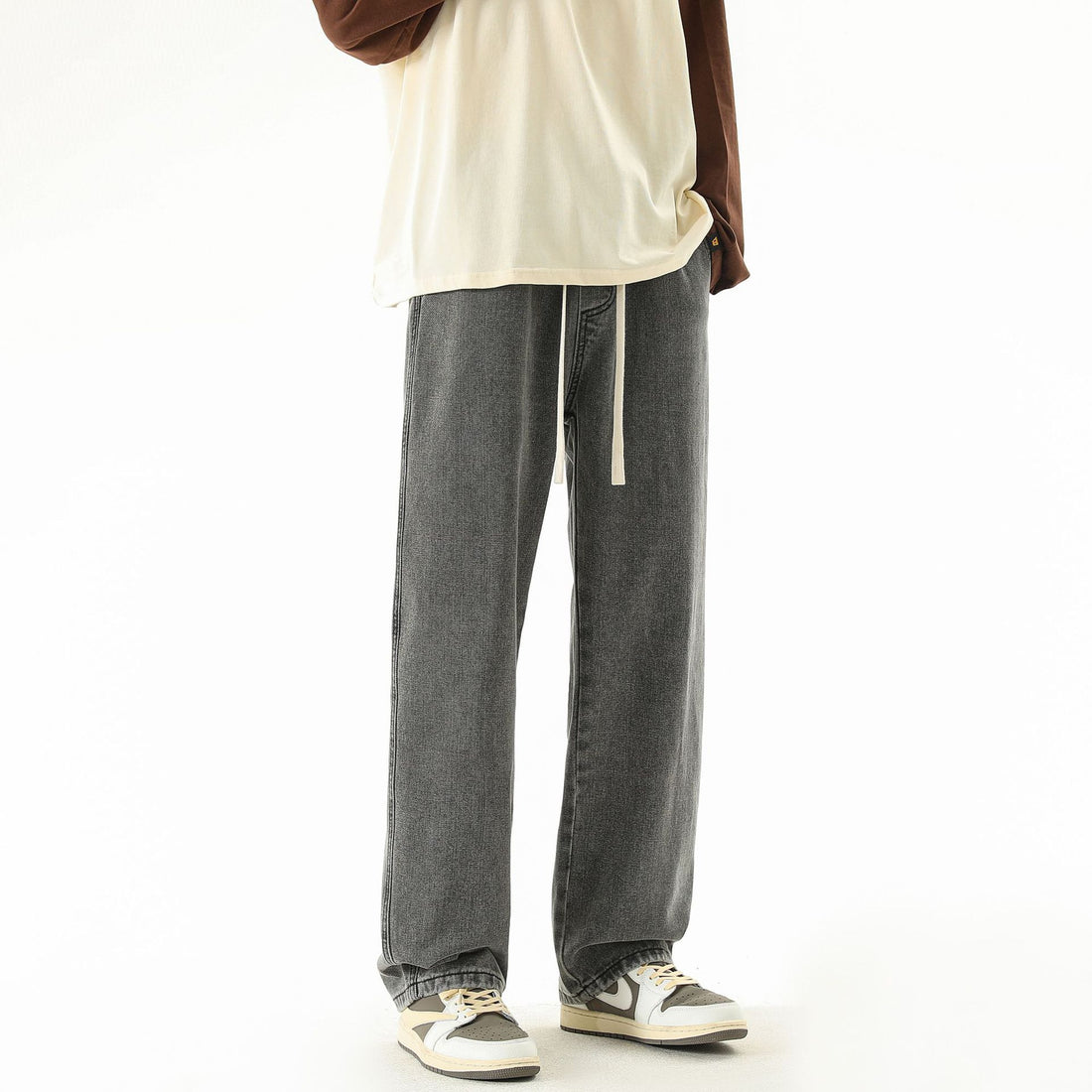 Herren Relaxed-Fit Denim-Jogginghose mit elastischem Tunnelzugbund und geradem Bein Echo Archiv