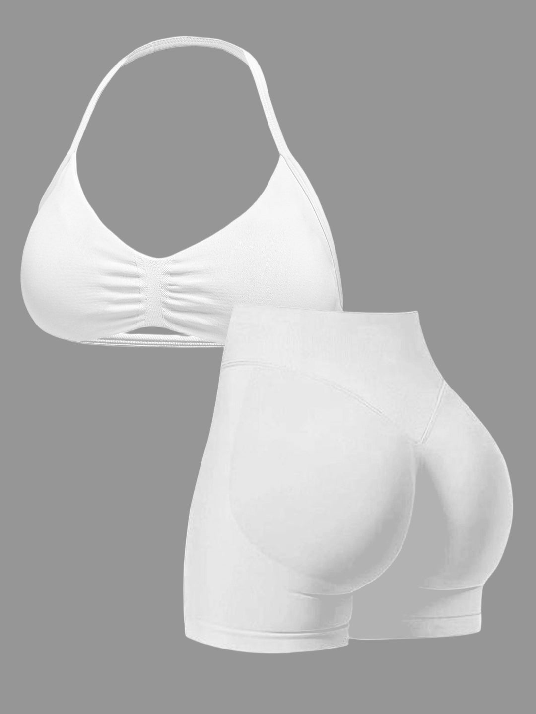 Damen Sport-Bikini-Oberteil mit hoch geschnittenen Shorts und nahtlosem Design Echo Archiv