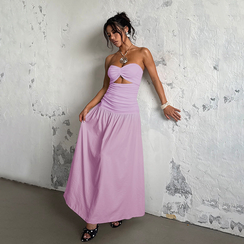 Damen Maxikleid mit gerafftem Oberteil und verspieltem Rock Echo Archiv