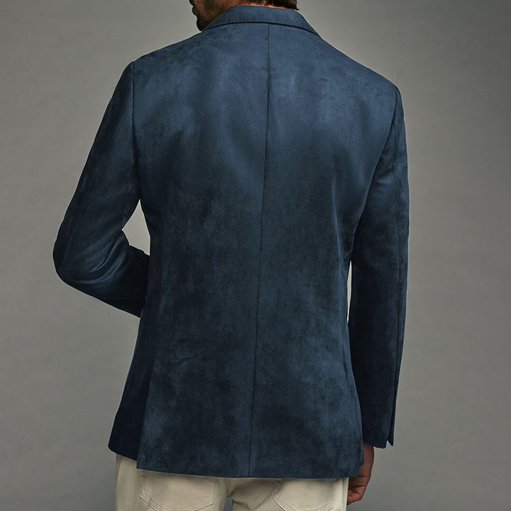 Herren moderner Wildlederblazer mit strategischen Taschen und feiner Textur Echoarchiv