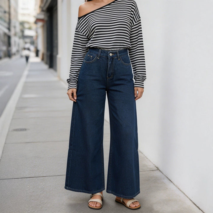Damen nan High‑Waist Wide‑Leg-Jeans mit weitem Bein und klassischem Five‑Pocket-Schnitt Echo Archiv