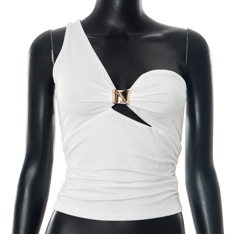Damen Top mit asymmetrischem Design und dekorativem Schlittverschluss Echo Archiv