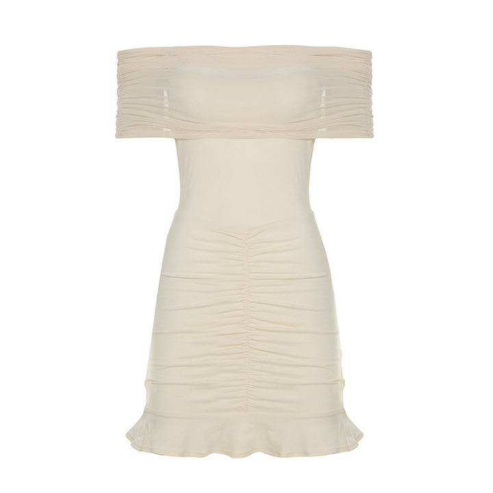 Damen figurbetontes Minikleid mit voluminösen Puffärmeln und Rüschensaum Echo Archiv