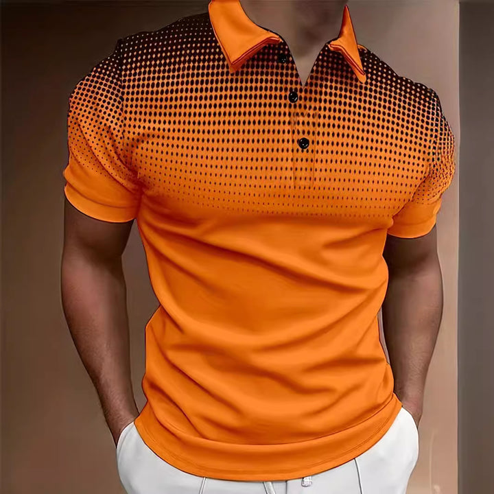 Herren modisches Poloshirt mit grafischem Muster Echoarchiv