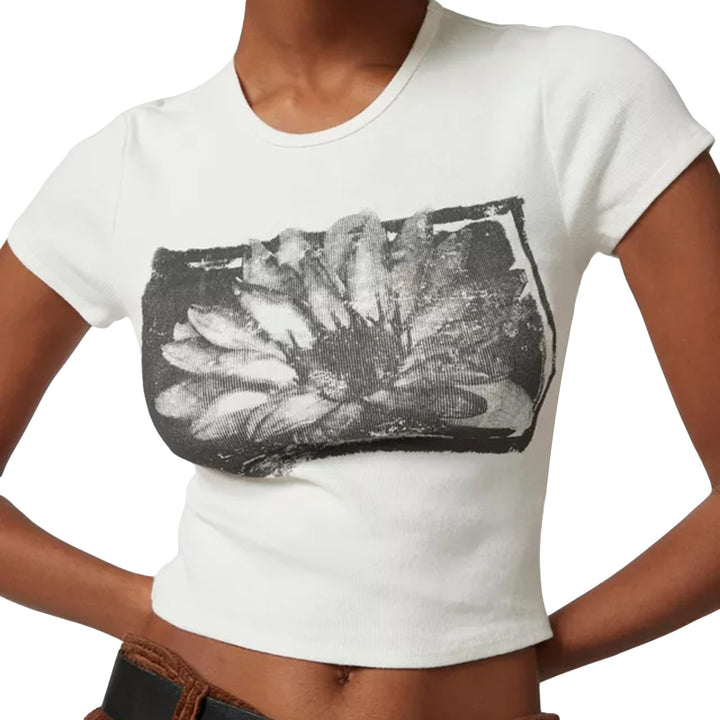 Damen Crop-Top mit floralem Druckdesign Echo Archiv