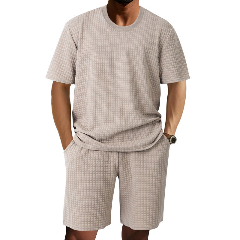 Herren Freizeit-Set aus atmungsaktivem Material mit strukturiertem Design Echoarchiv