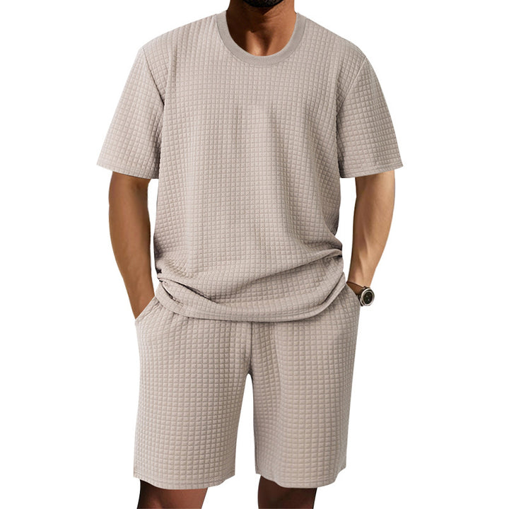 Herren Freizeit-Set aus atmungsaktivem Material mit strukturiertem Design Echoarchiv