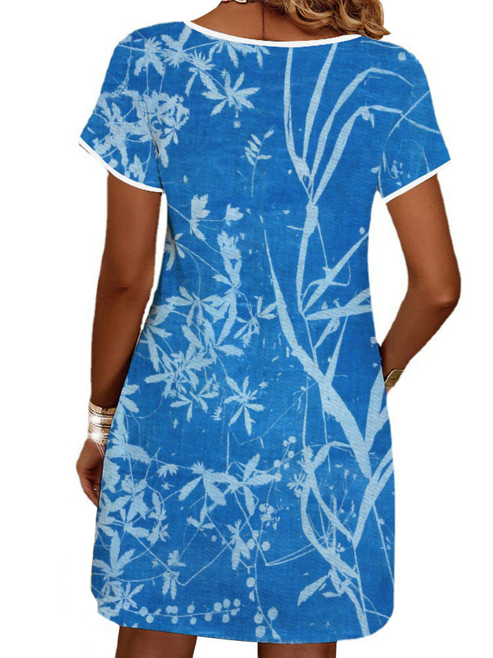 Damen Sommerliches T-Shirt-Kleid mit floralem Print Echo Archiv