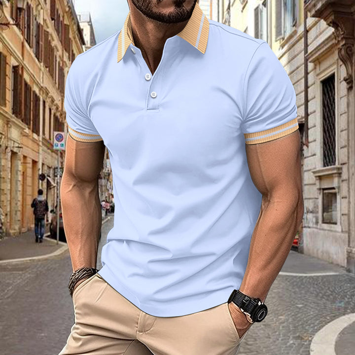 Stylisches Performance-Polo für Herren mit kontrastierenden Kragen Echoarchiv