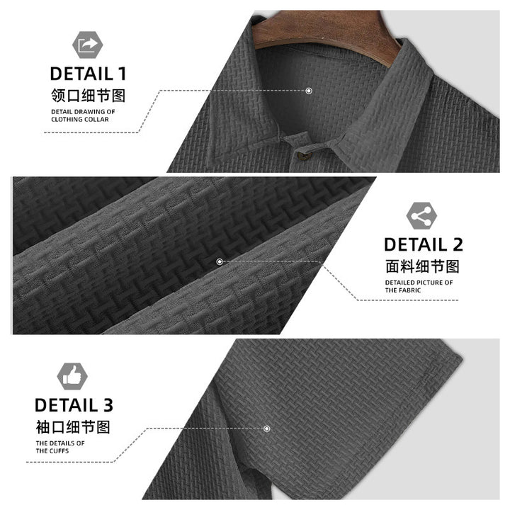 Herren nan Mikrostruktur-Poloshirt mit Hemdkragen, dezenter Knopfleiste und atmungsaktivem Jersey Echo Archiv