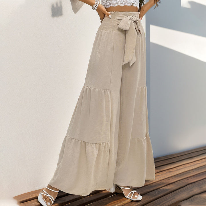 Damen Fließende Palazzo-Hose mit Gürteldetail Echo Archiv