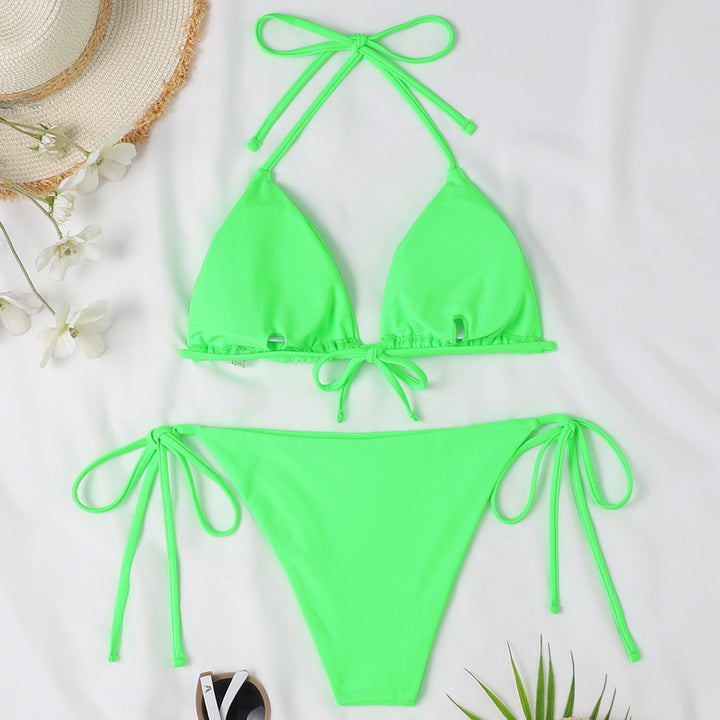 Damen Triangel-Bikini mit verspielten Schleifen und hohem Beinausschnitt Echo Archiv