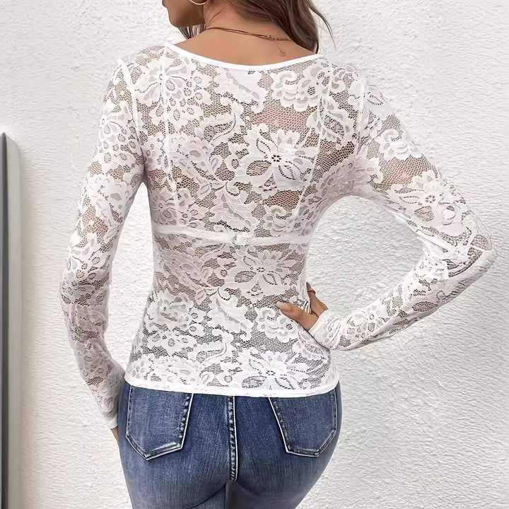 Damen nan figurbetontes Spitzen-Corsagenoberteil mit V-Ausschnitt und eingearbeitetem Bustier Echo Archiv