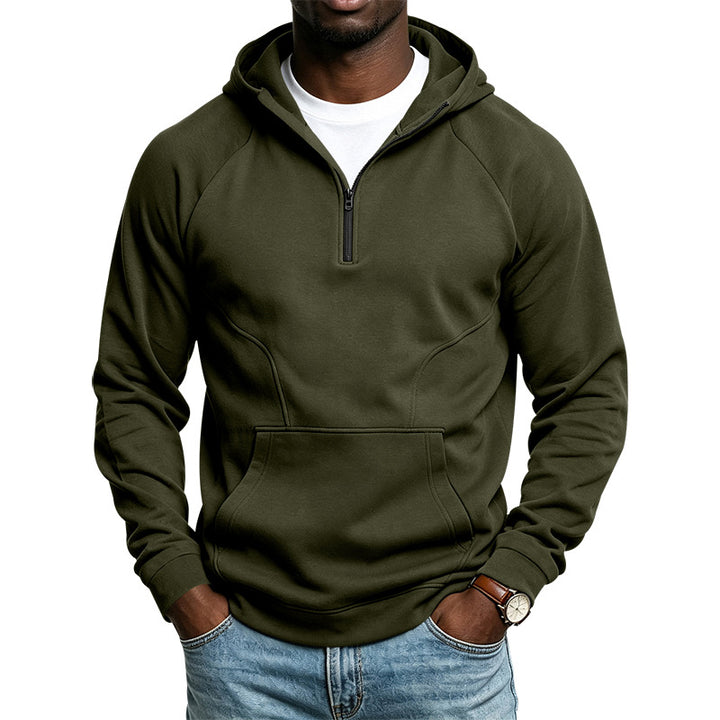 Herren Kapuzenpullover mit Kurzreißverschluss, Kängurutasche und Raglanärmeln Echoarchiv