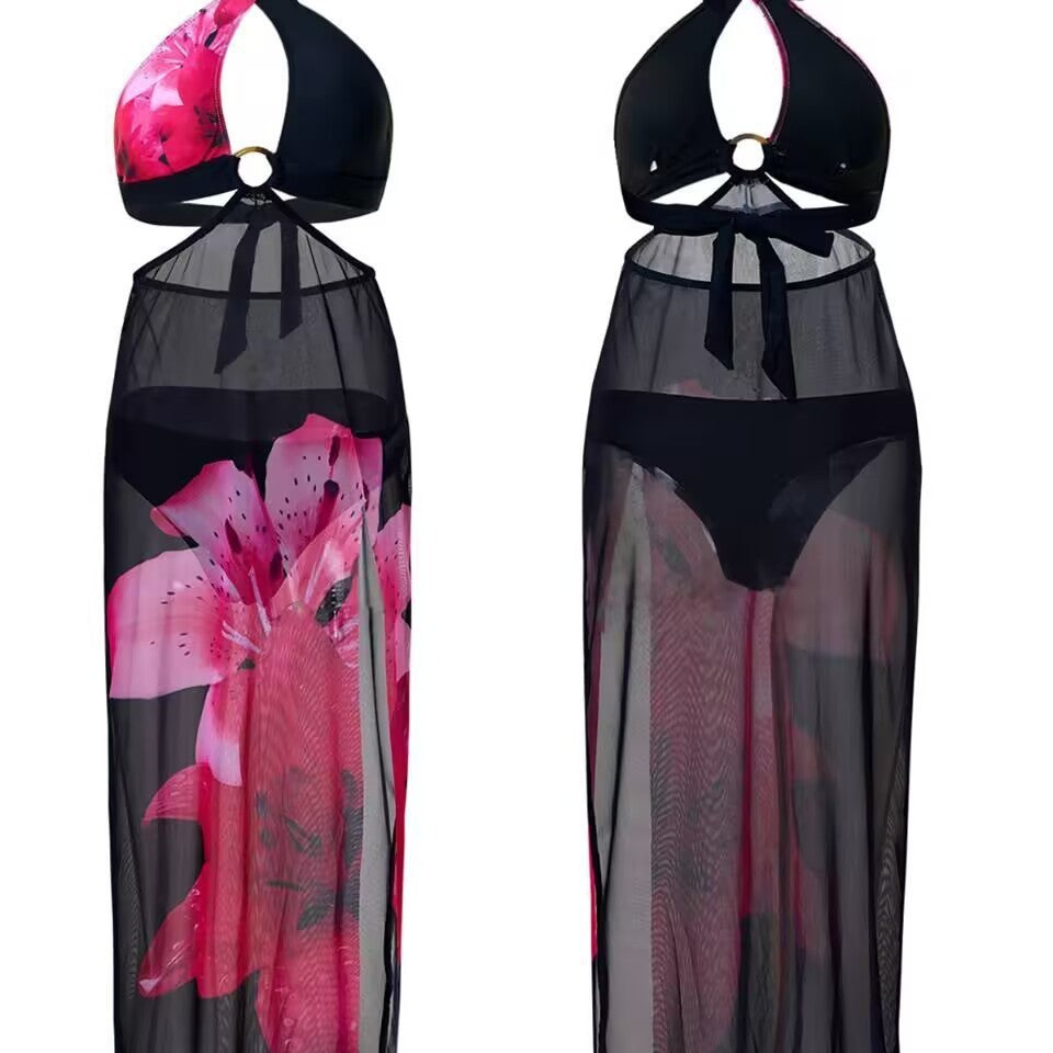 Damen Bikini-Set mit floralem Überwurf Echo Archiv