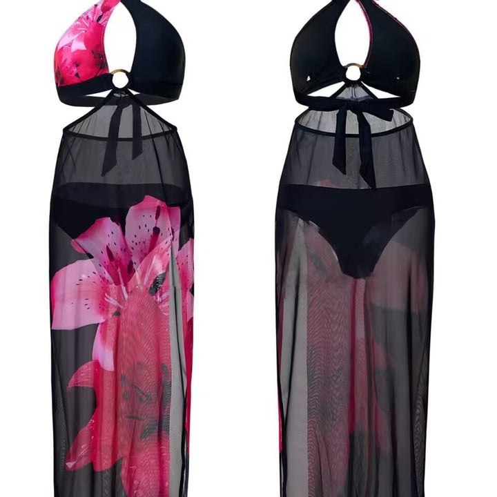 Damen Bikini-Set mit floralem Überwurf Echo Archiv