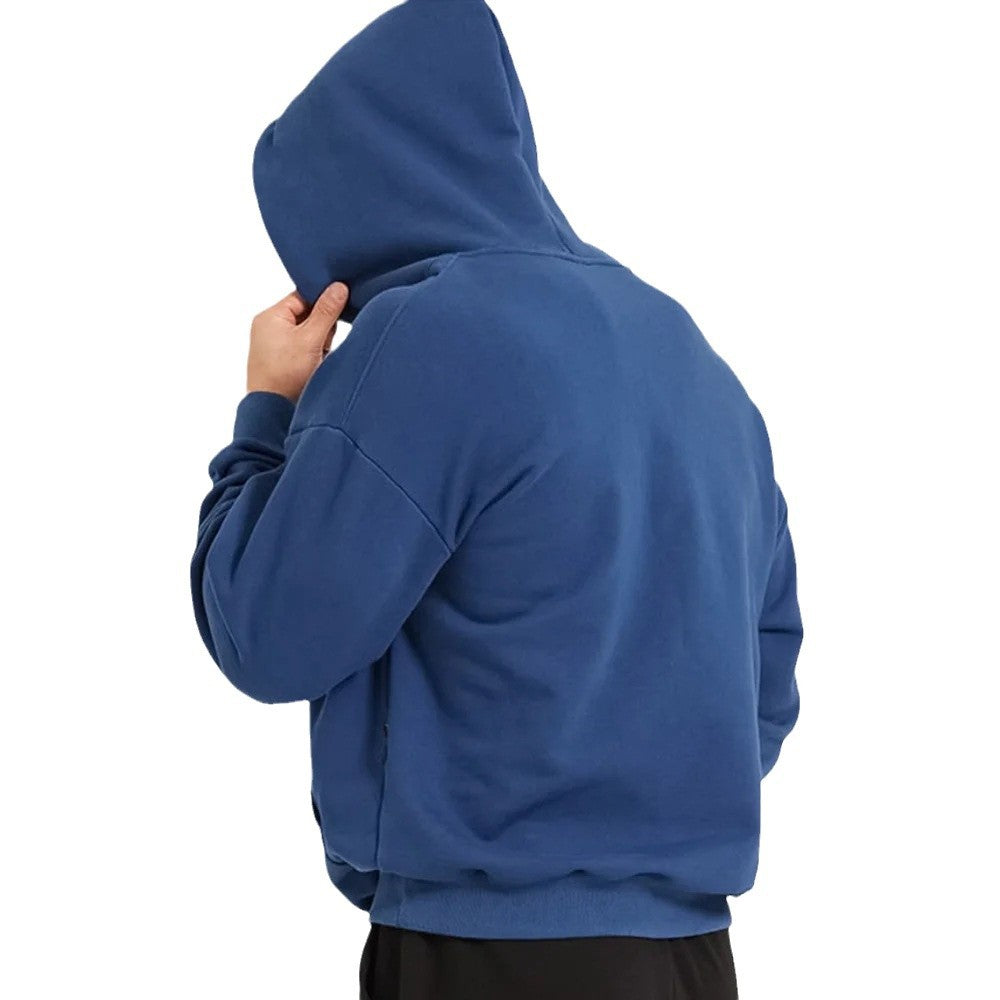 Herren schwerer Kapuzenpullover im Boxy-Cut mit Kängurutasche, geripptem Saum und angerauter Innenseite – Cavarno