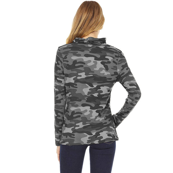Damen Camouflage-Jersey-Longsleeve mit integriertem Schlauchkragen Echoarchiv