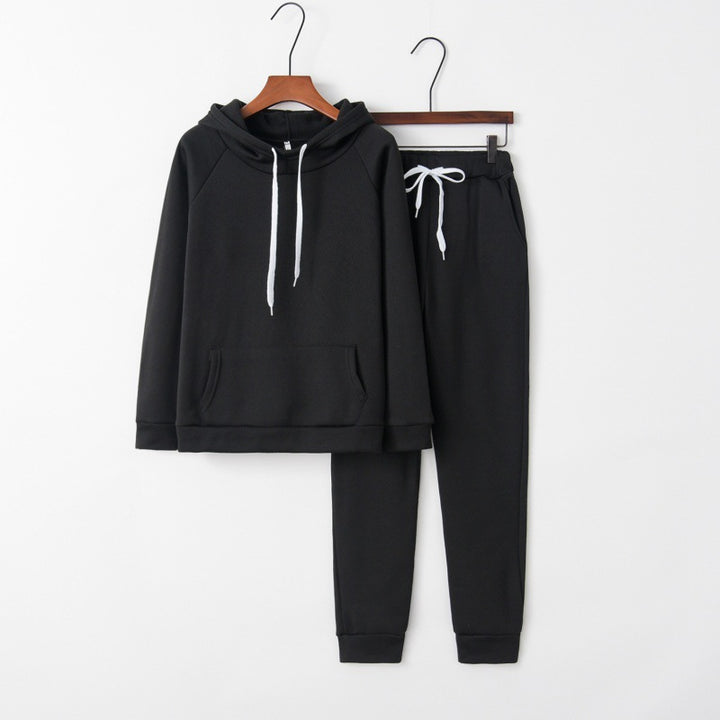 Damen Hausanzug-Set aus weichem Fleece mit Kapuzenpullover und Jogginghose – Auréline