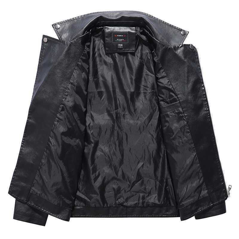 Herren Slim‑Fit Kunstleder‑Motorradblouson mit asymmetrischer Reißverschluss‑Front Echo Archiv