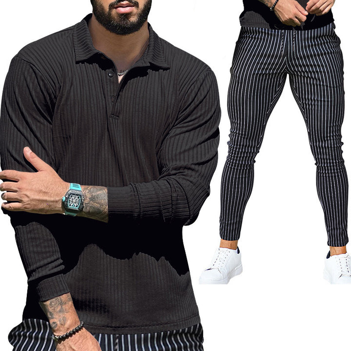 Herren Langarmshirt mit strukturiertem Design und sportlichem Schnitt Echoarchiv