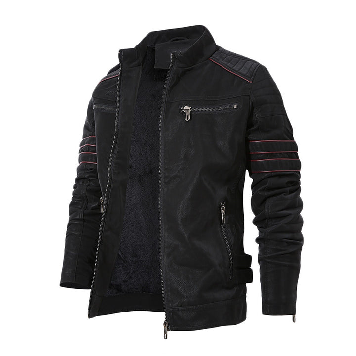 Herren sportliche Lederjacke mit gefüttertem Innenfutter Echoarchiv