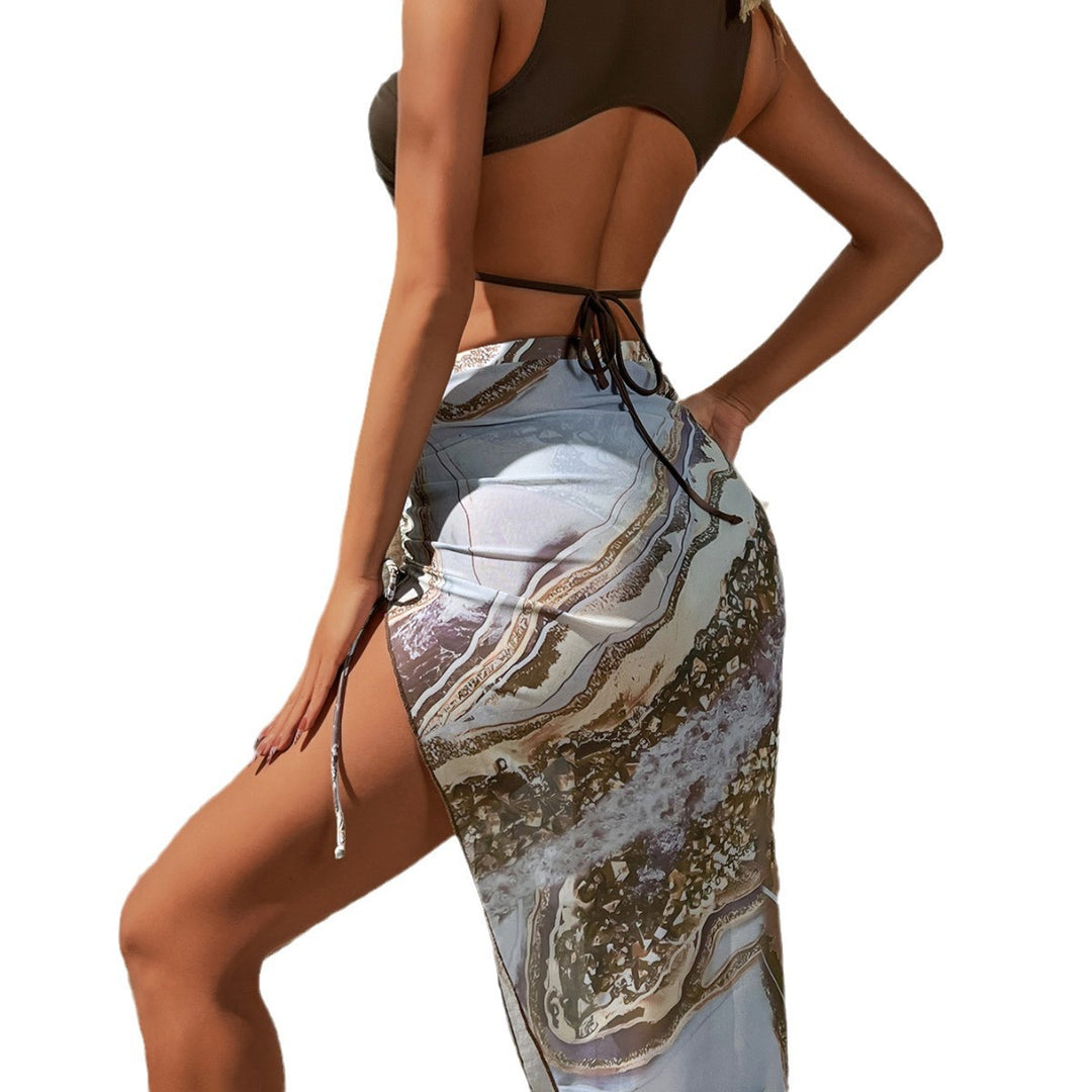 Damen Crop-Top und glänzender Wickelrock Echo Archiv