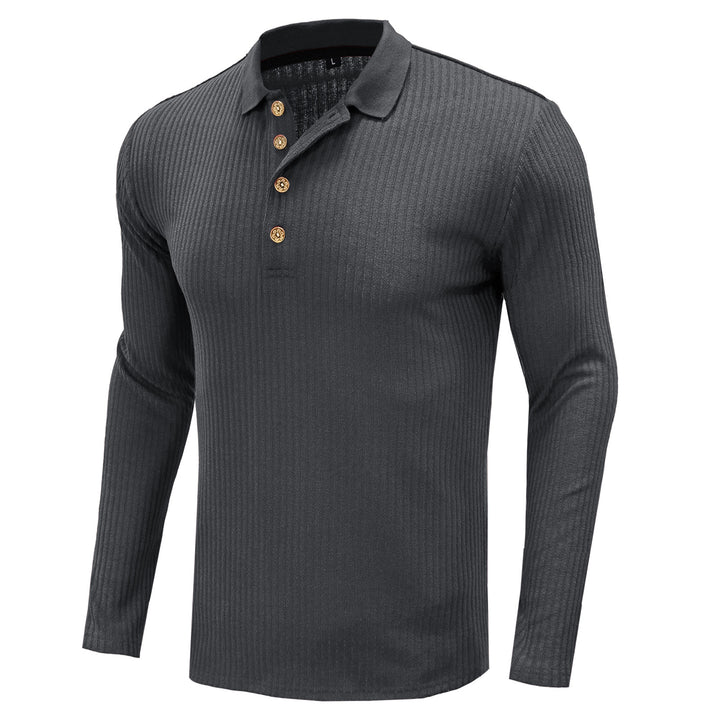 Herren Langarmshirt mit strukturiertem Design und modischem Henley-Ausschnitt Echoarchiv