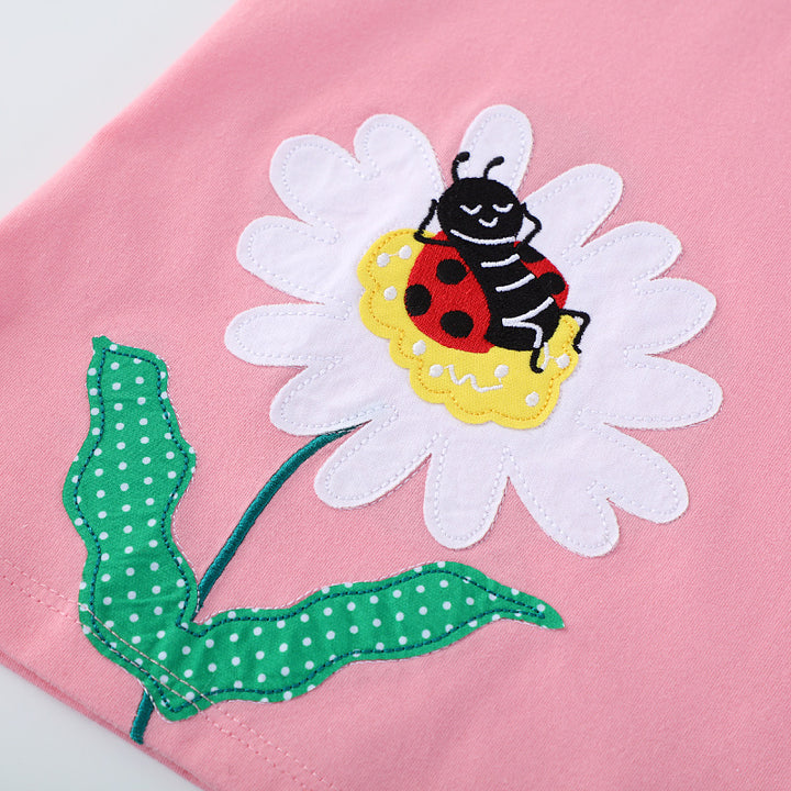 Mädchen Baumwollkleid mit fröhlichem Blumen- und Insektenmotiv Echo Archiv