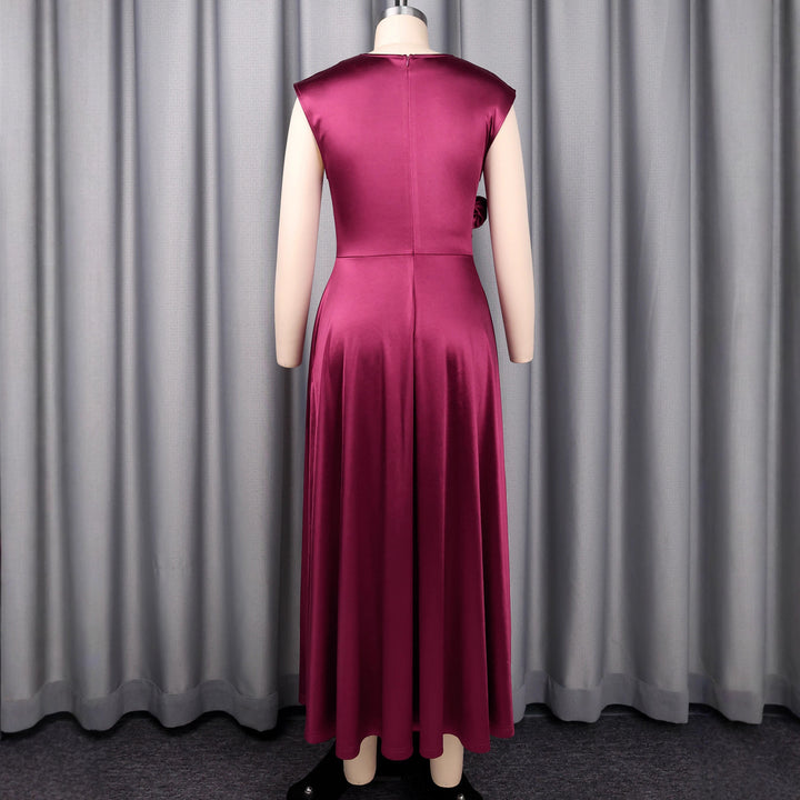 Damen elegantes Maxikleid mit herzförmigem Ausschnitt und seitlichem Schlitz Echo Archiv