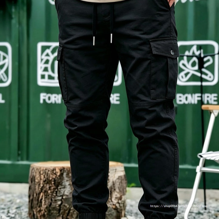 Herren Tapered Cargo-Jogginghose mit elastischem Saum, Kordelzug & Multifunktions‑Taschen Echo Archiv