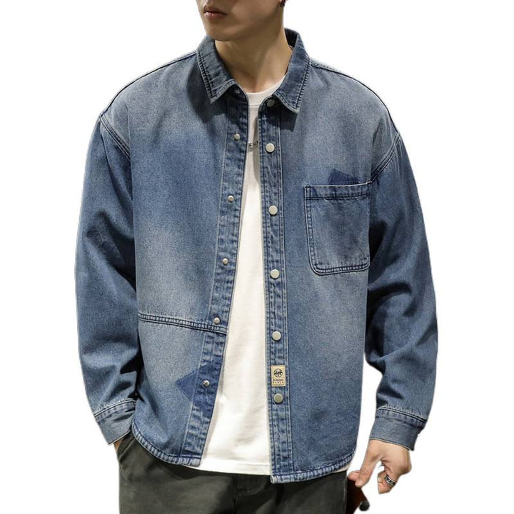 Herren Denim-Hemdjacke mit modernen Details Echo Archiv