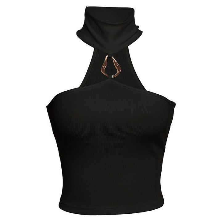 Damen Sportliches Crop-Top mit geschmackvollem Choker und dekorativem Detail Echo Archiv