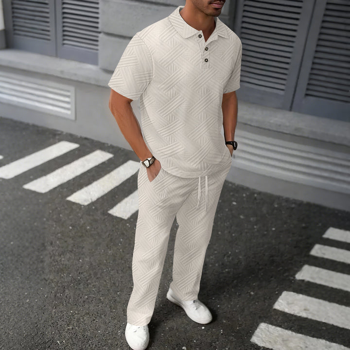 Herren sportliches Freizeit-Outfit mit hochwertigem Muster Echoarchiv