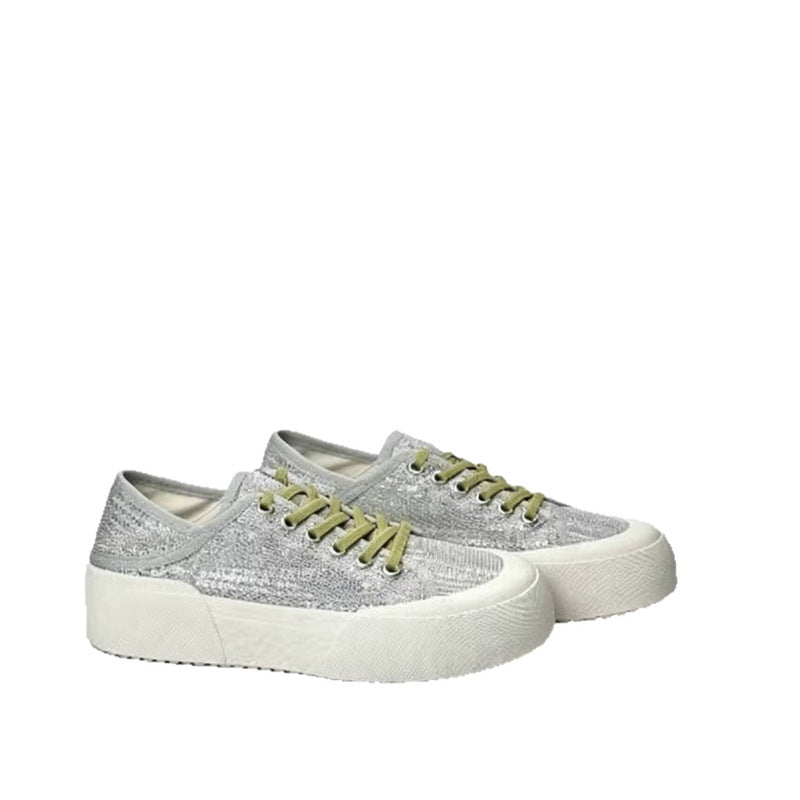 Damen Plateausneaker mit gestricktem Obermaterial und dicker Plattformsohle Echo Archiv