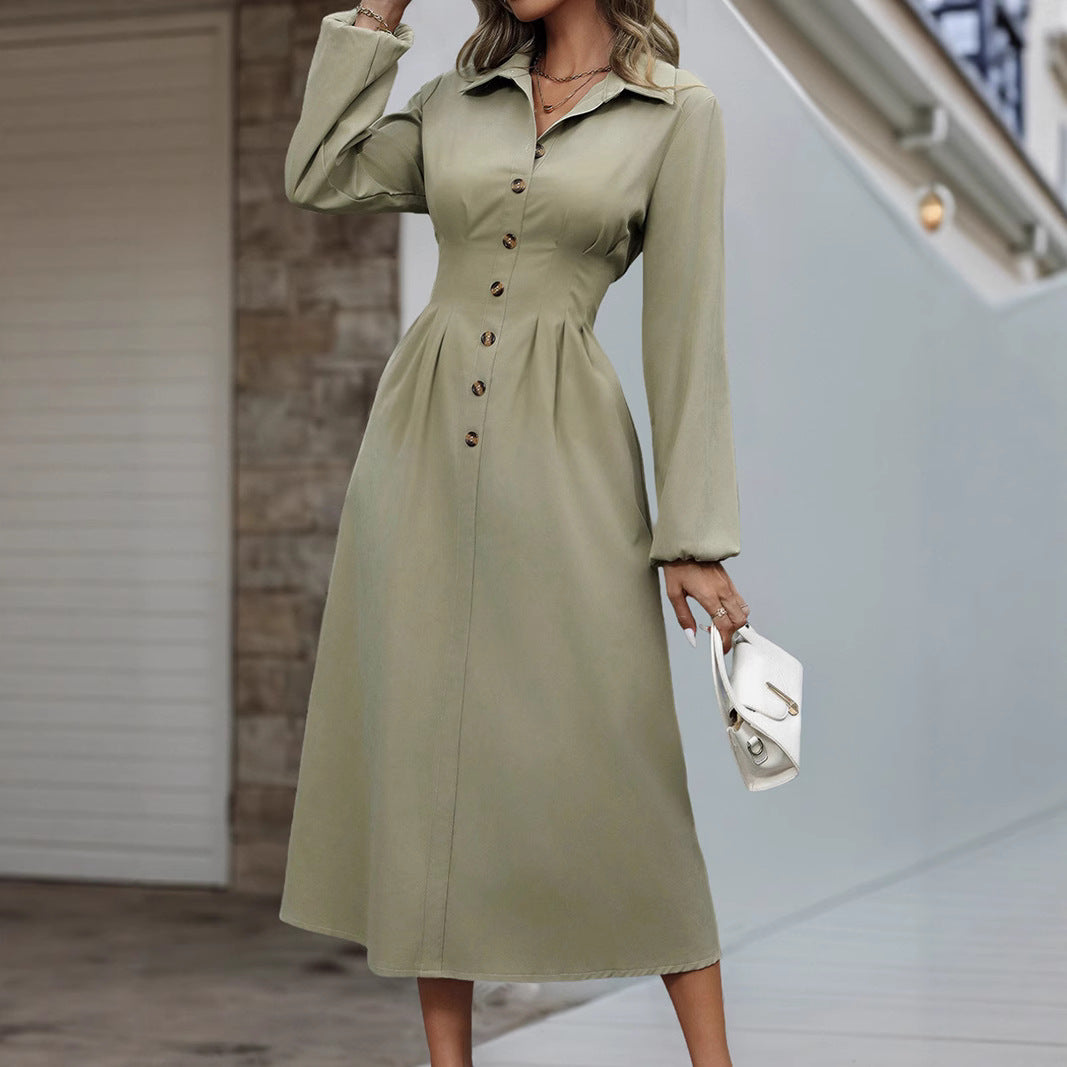 Damen Midikleid mit Knopfdetails und taillierter Silhouette Echo Archiv
