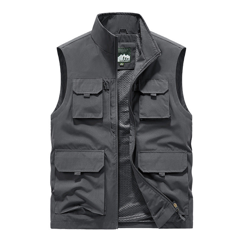 Herren Multifunktionale Outdoorweste mit Mehrfach-Taschen und atmungsaktivem Meshfutter Echoarchiv