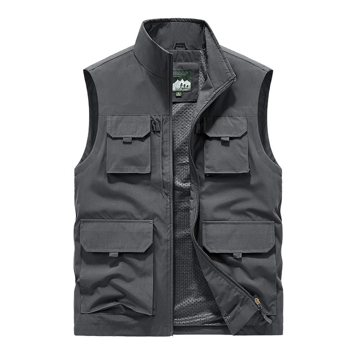 Herren Multifunktionale Outdoorweste mit Mehrfach-Taschen und atmungsaktivem Meshfutter Echoarchiv