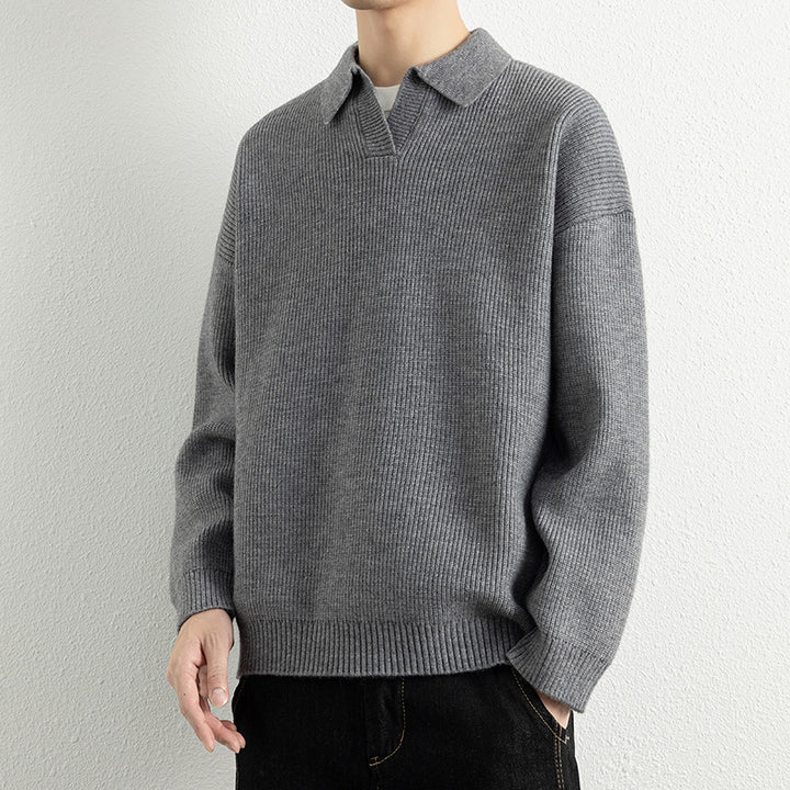 Herren lässiger Strickpullover mit modernem V-Ausschnitt und sportlichem Design Echoarchiv