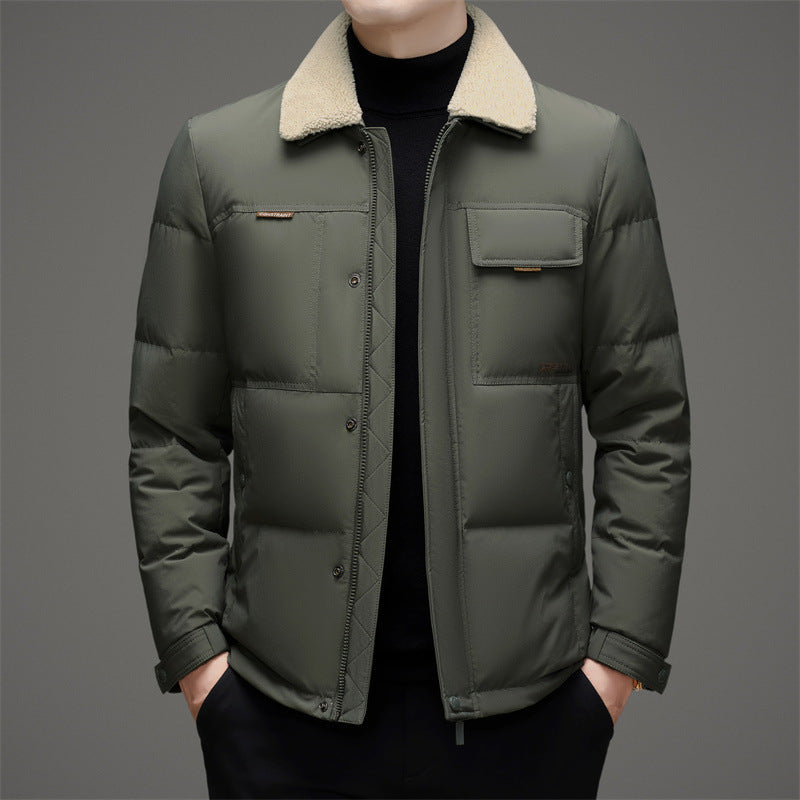 Herren gesteppte Winterjacke mit Baumwollkragen Echoarchiv