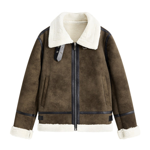 Herren Gefütterte Fliegerjacke im Aviator-Stil mit Stehkragen und Doppelgurt Echoarchiv