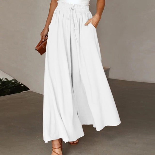Echoarchiv | Leichte Damen Leinenhose mit Weitem Bein für Frühling und Sommer