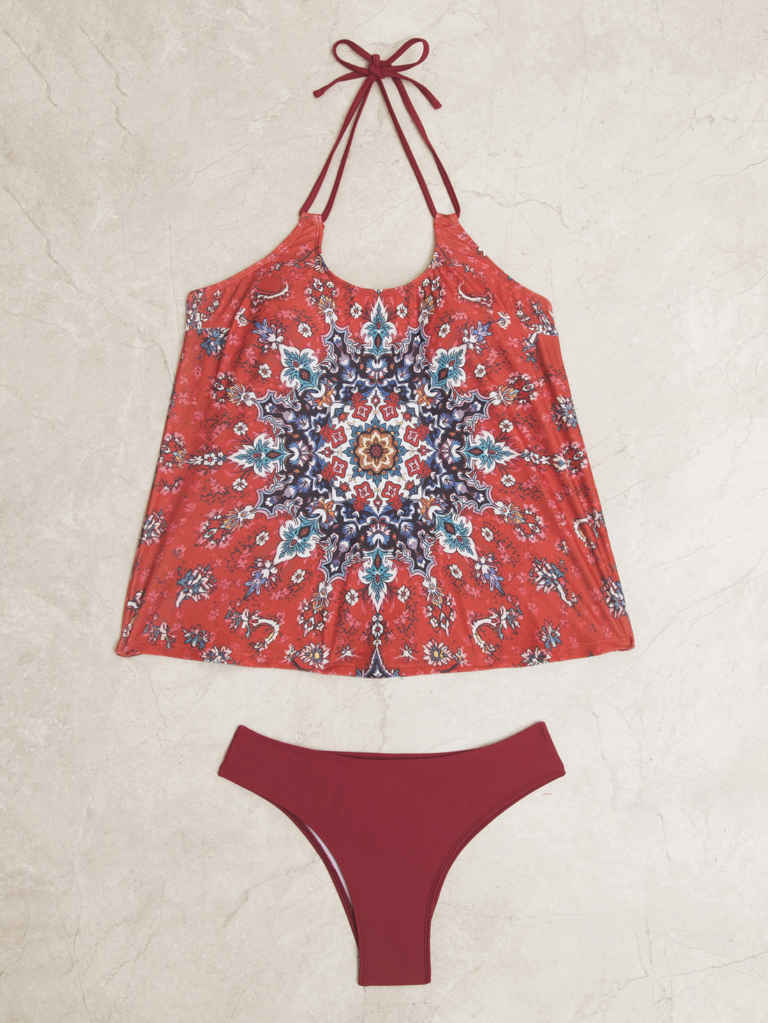 Damen Tankini-Set mit modischem Muster und lässigem Schnitt – Maréssa