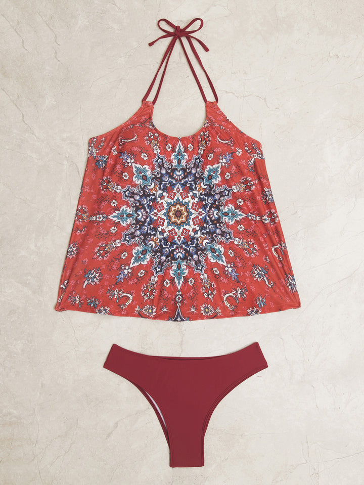 Damen Tankini-Set mit modischem Muster und lässigem Schnitt Echo Archiv