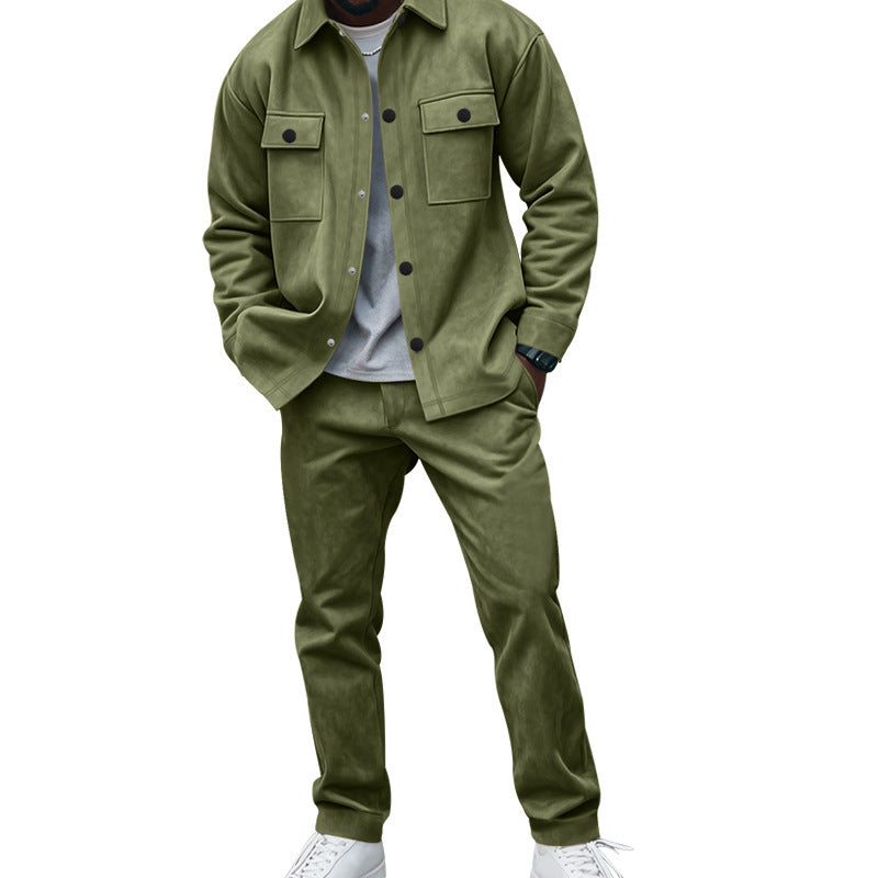 Herren lässiges Hemd- und Hose-Set aus weichem Material mit praktischen Taschen Echoarchiv