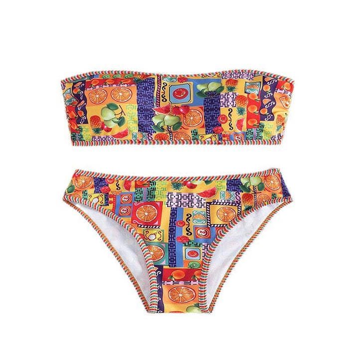 Damen Bandeau-Bikini mit fröhlichem Obst-Muster Echo Archiv