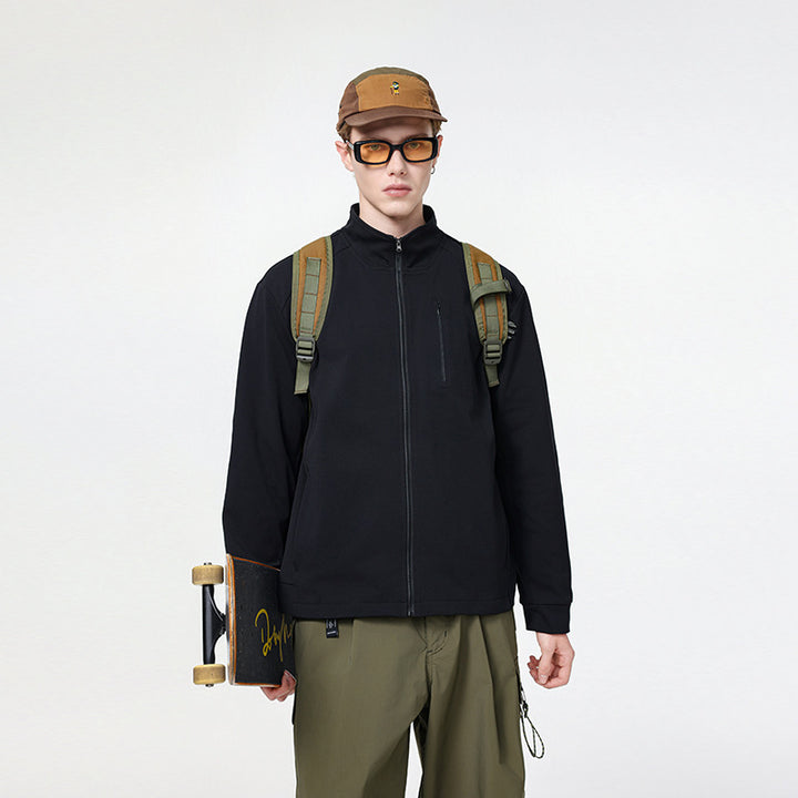 Herren Technische Softshell-Trainingsjacke mit Stehkragen, Brustreißverschluss und atmungsaktiver Struktur Echo Archiv