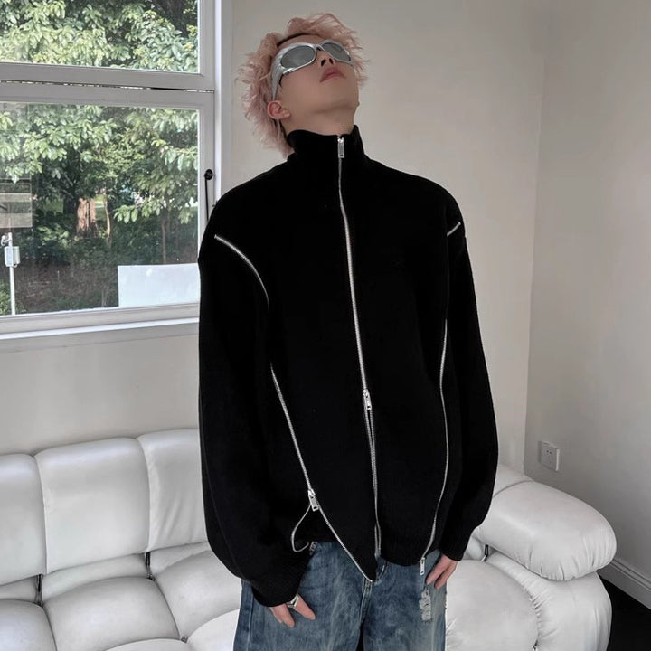 Herren Urbaner Strickpullover mit hohem Kragen Echoarchiv